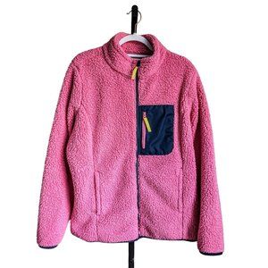 Amazon Essentials Pink Sherpa Long Sleeved Jacket Women's XL